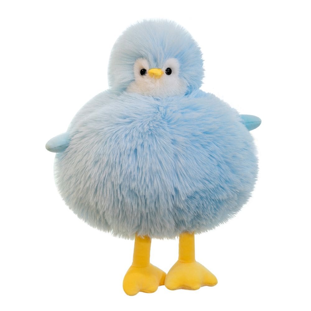 Brinquedo de pelúcia Fluffy Duck Doll Desenho animado de 35 cm recheado azul redondo