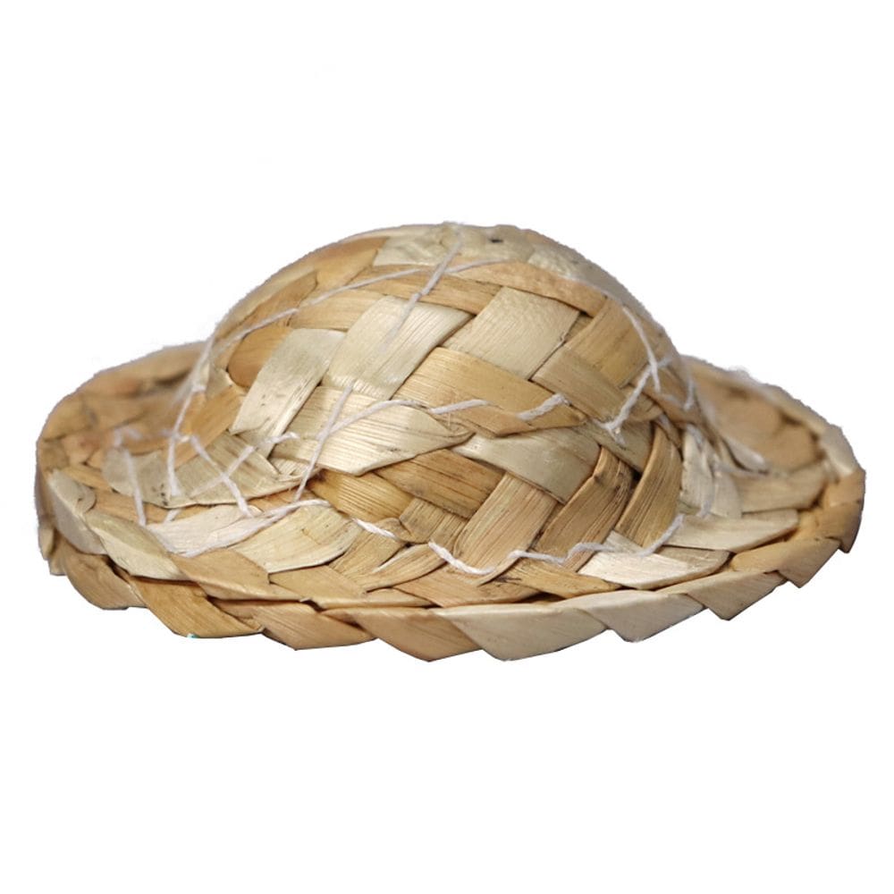 Chapéu de palha para móveis de casa de bonecas em miniatura 1:12 escala D