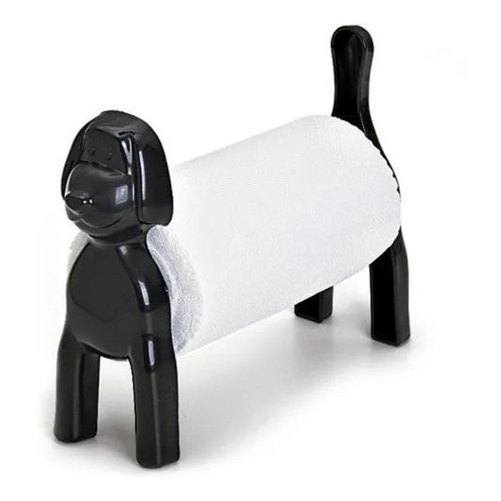 2X Porta Papel Toalha Cachorro Dog Preto - Cozinha & Churras
