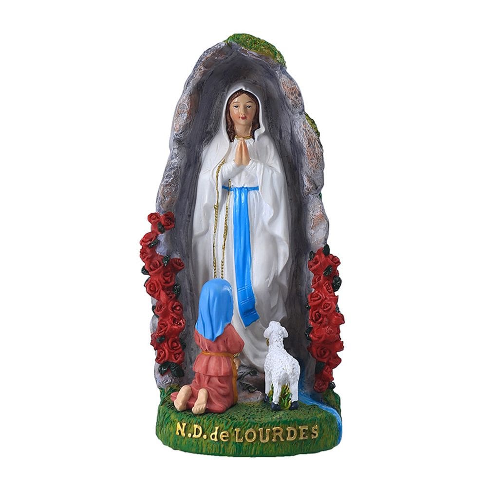Escultura Figura Nossa Senhora de Lourdes 19,8 cm Resina Religiosa