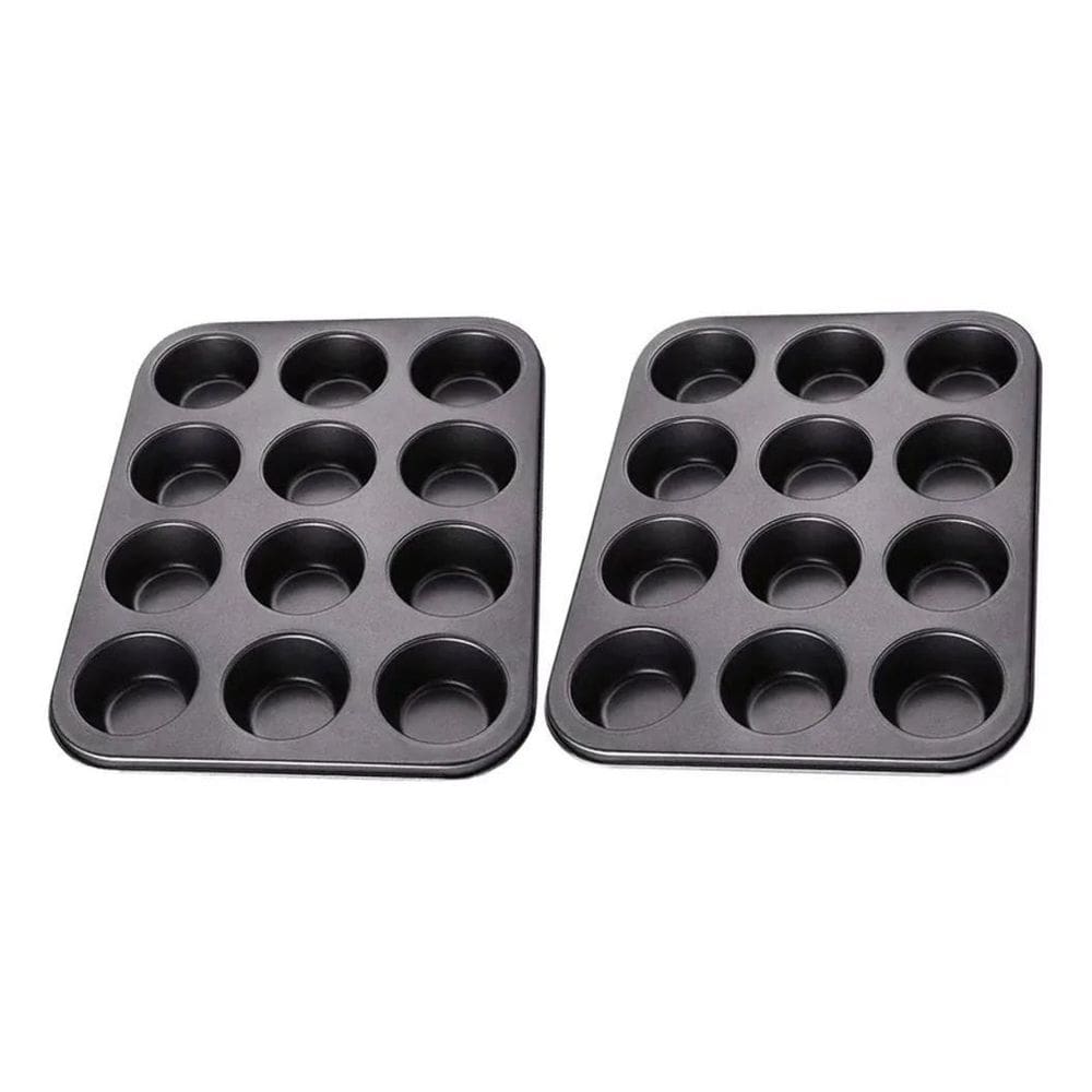 Kit Ladh Home 2 Forma Assadeira Cupcake 12 Cavidades Com Ant