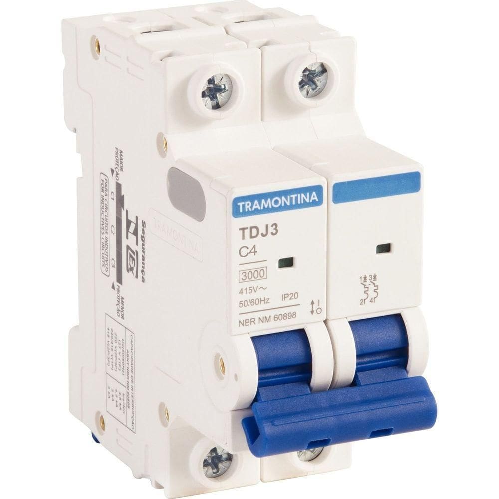 Minidisjuntor Tdj3 2 P 4a 3 Ka Curva C Tramontina Tramontina