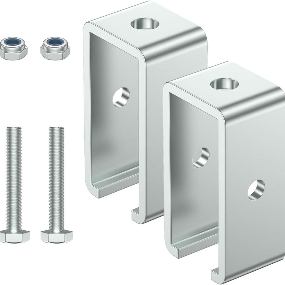 Suporte de trilhos Channel Trolley com parafusos e porcas Silver Met