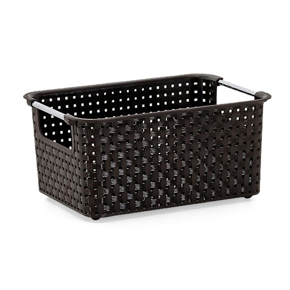 Cesto Organizador Em Rattan Marron 01
