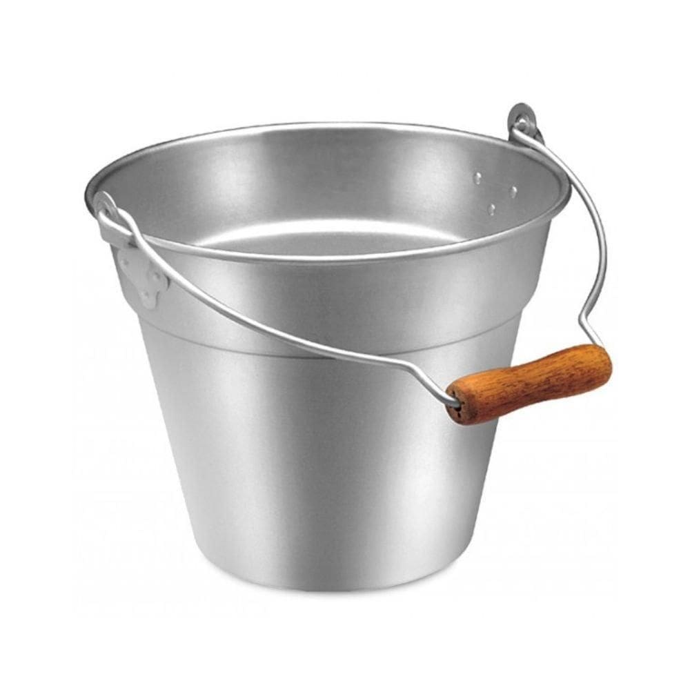 Balde De Alumínio Nº 32 16 L Alça De Madeira Alumínio Abc