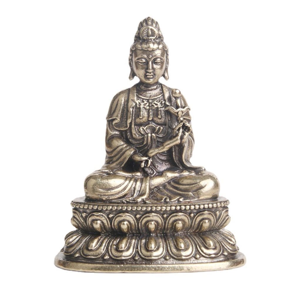 Estátua de latão antigo Mahasattva Avalokitesvara 63mm