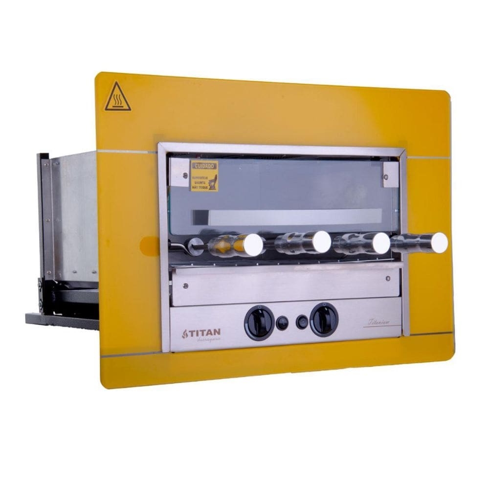 Churrasqueira A Gás Embutir Glp 4 Espetos Rotativos 127V
