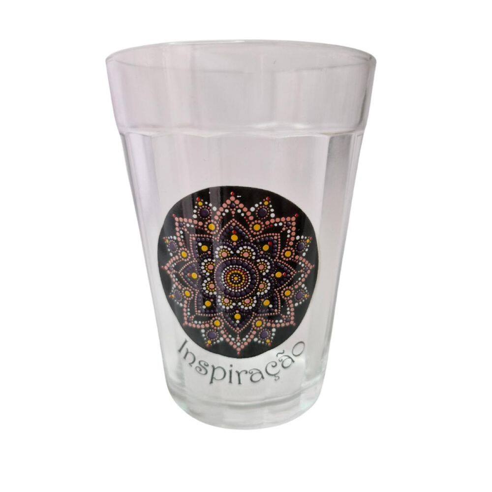 Copo Vidro Americano Mandala Inspiração Presente Decoração