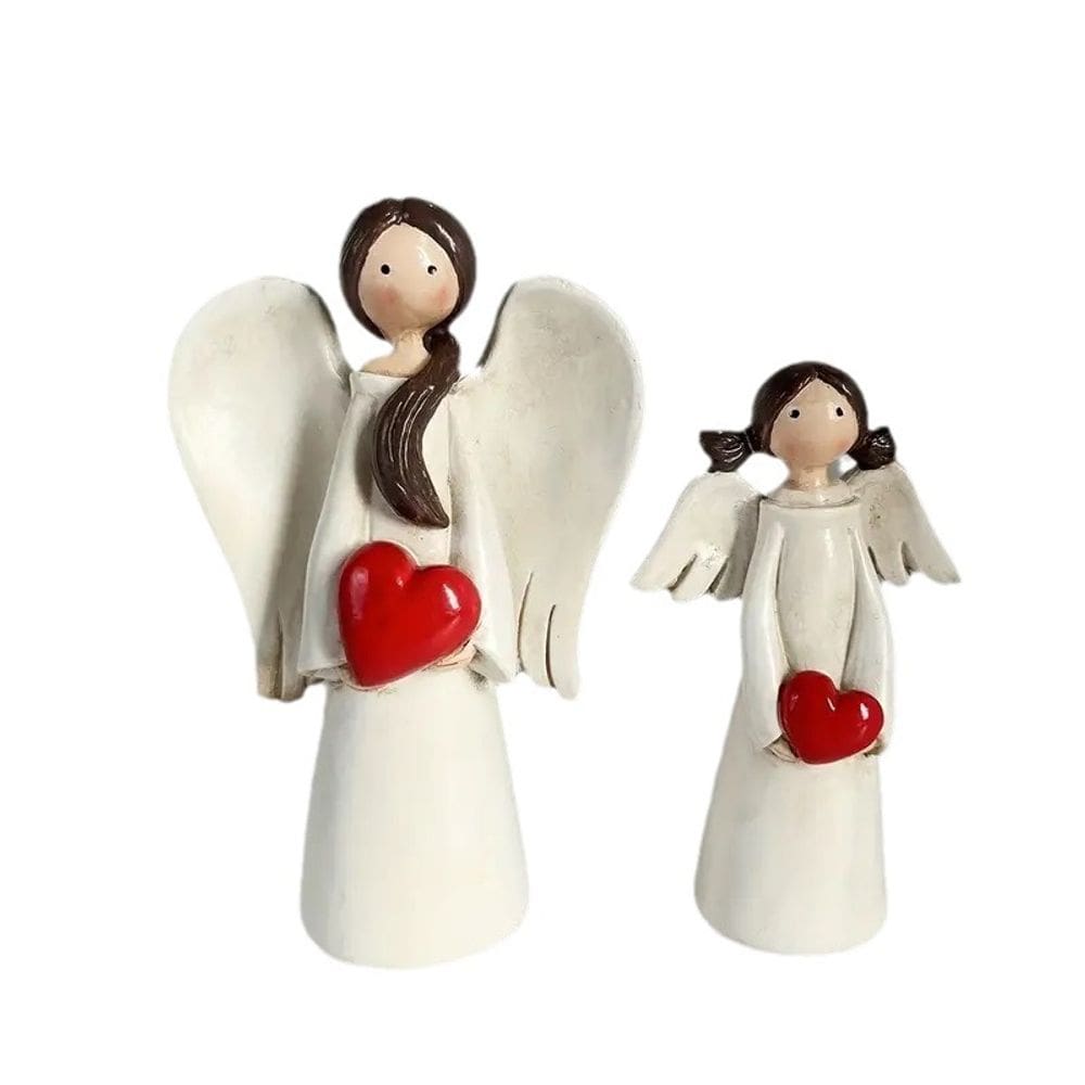 Estatuetas Heartwarming Angel Mother and Daughter Resin Scu