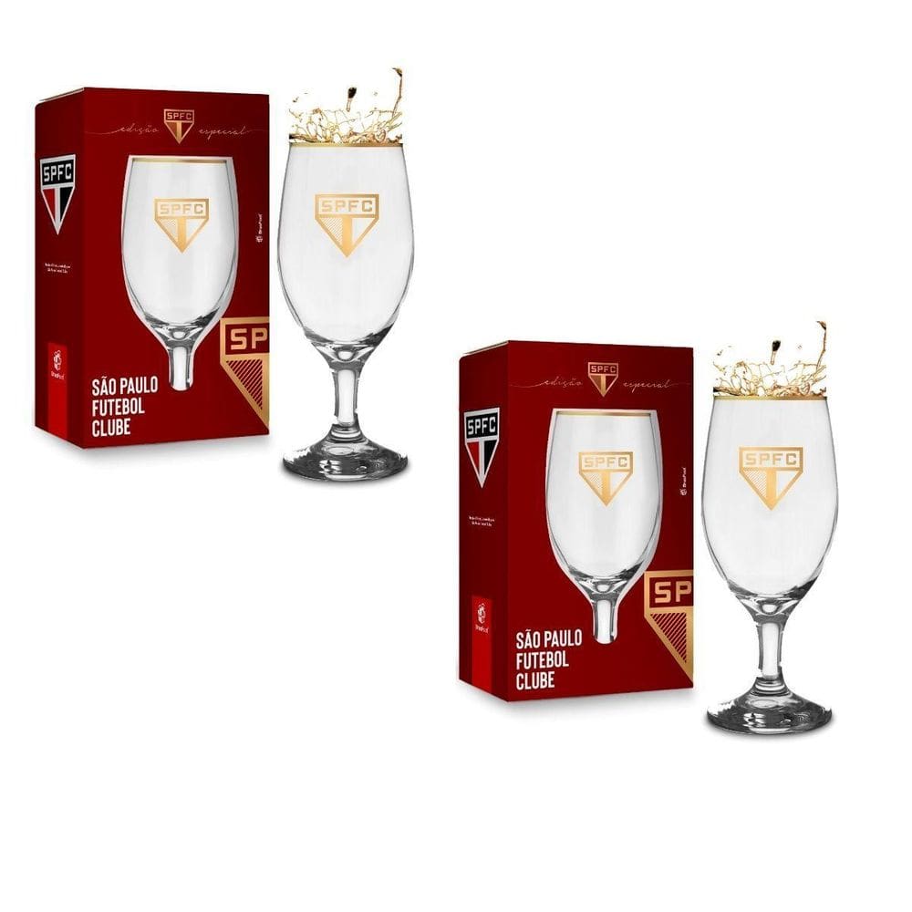 Kit 2Un Taça Windsor 330Ml Vidro Vinho Cerveja Time São