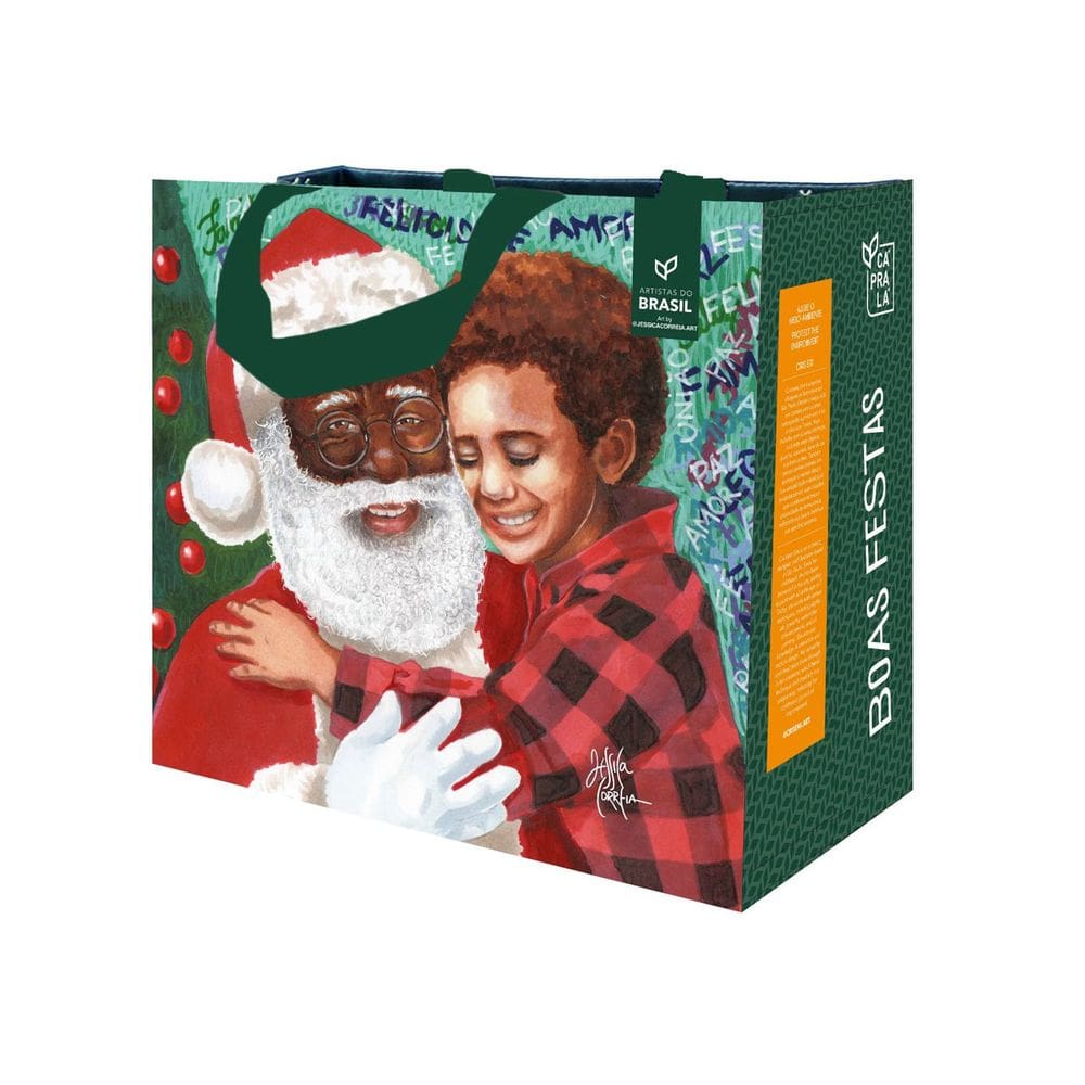 60 Sacolas Ecobag de Ráfia 35x40x18cm Natal B4U