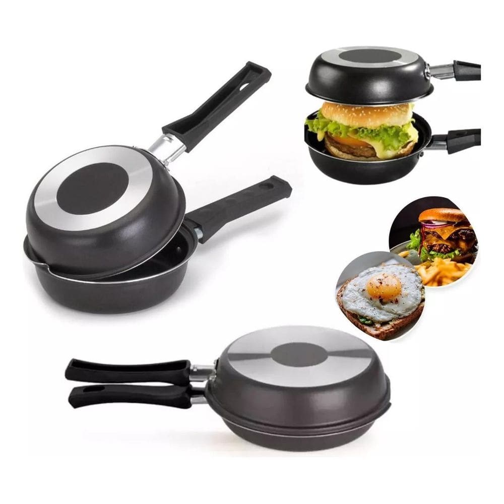 Frigideira Dupla Omeleteira E Hamburgueira Antiaderente 14Cm