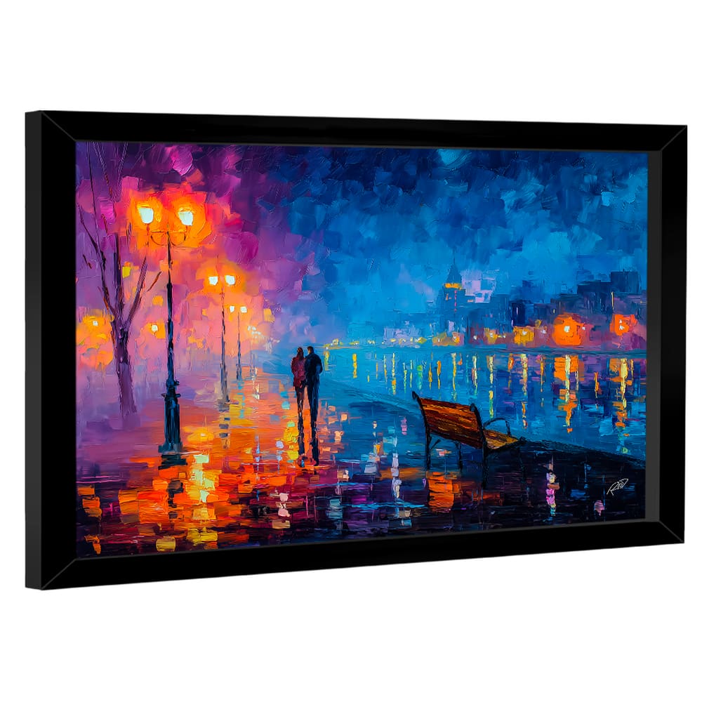 Quadro Decorativo Pintura Colorida de Casal