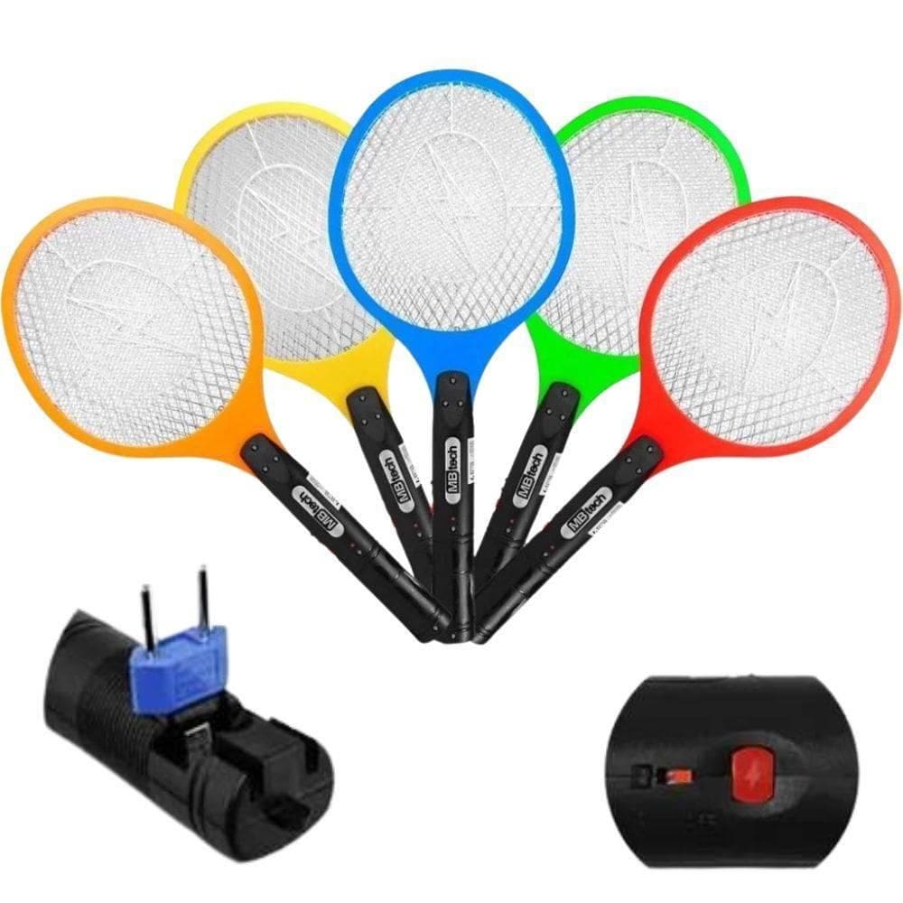 Raquete Elétrica Mata Insetos Mosquitos Recarregável Bivolt