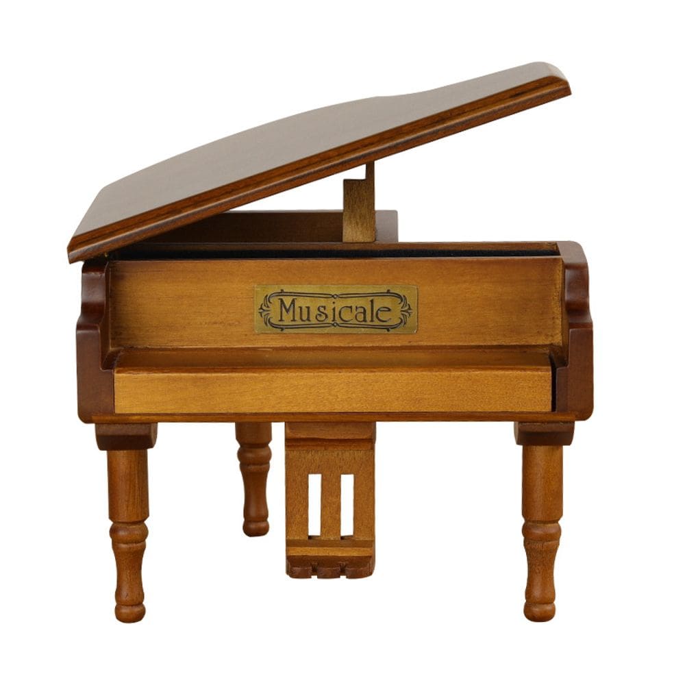 Caixa de música para piano de madeira tocando música “Bluebird” feita à mão