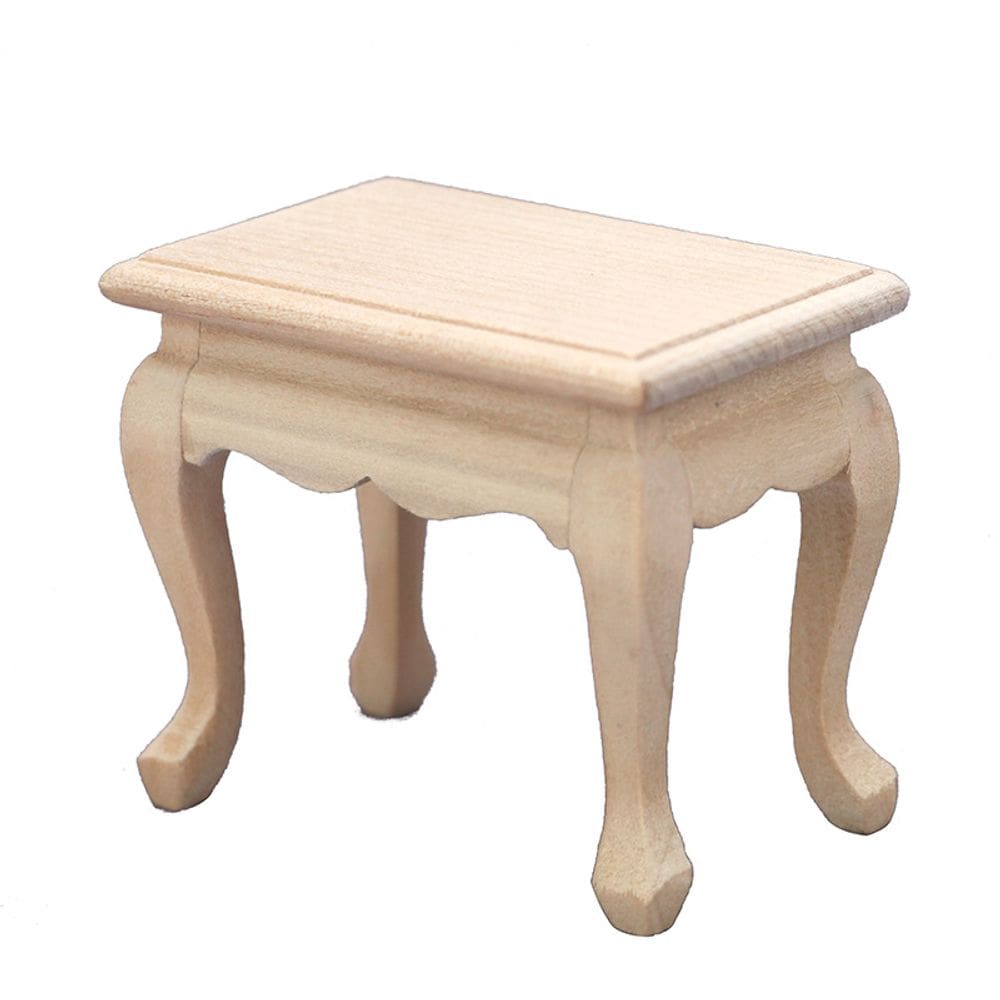 Mobiliário de casa de bonecas em miniatura, mesa de chá de madeira em escala 1/12