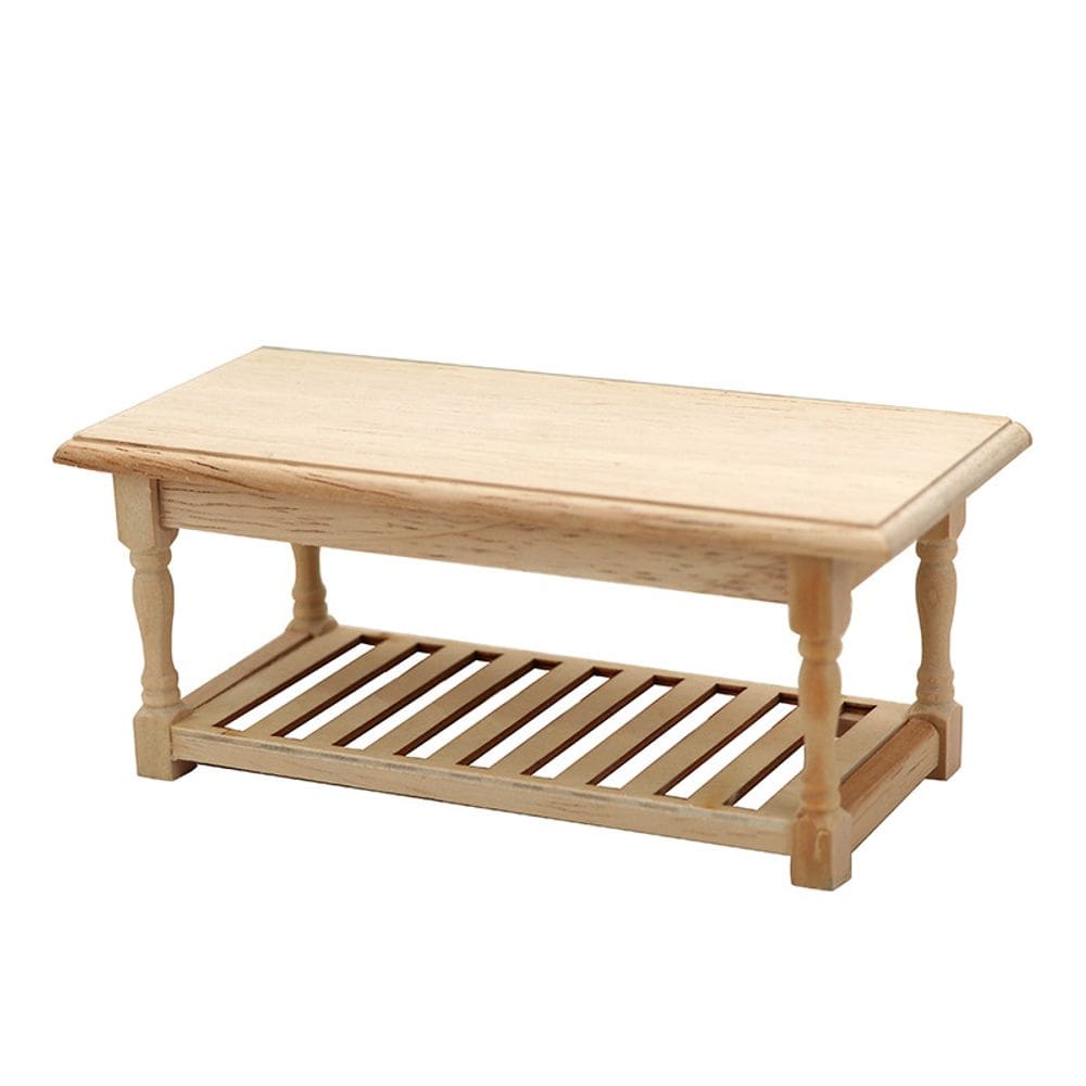 Mesa de jantar Dollhouse em miniatura de móveis de madeira em escala 1:12