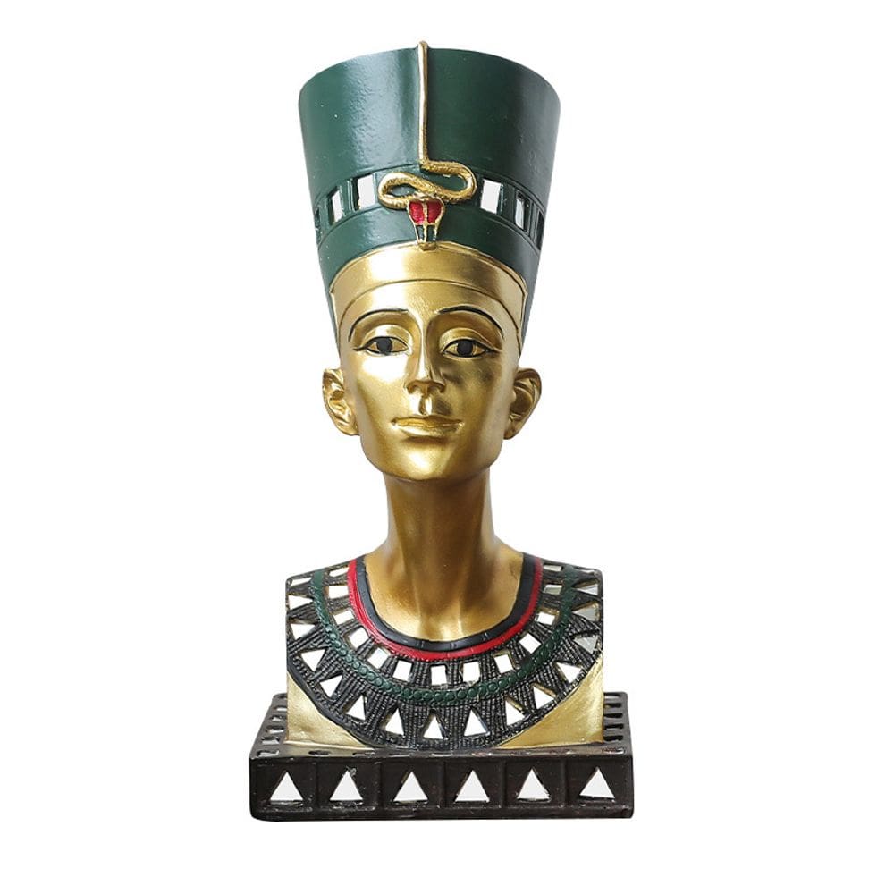 Figura de escultura da rainha egípcia Nefertiti em resina 28,5 cm