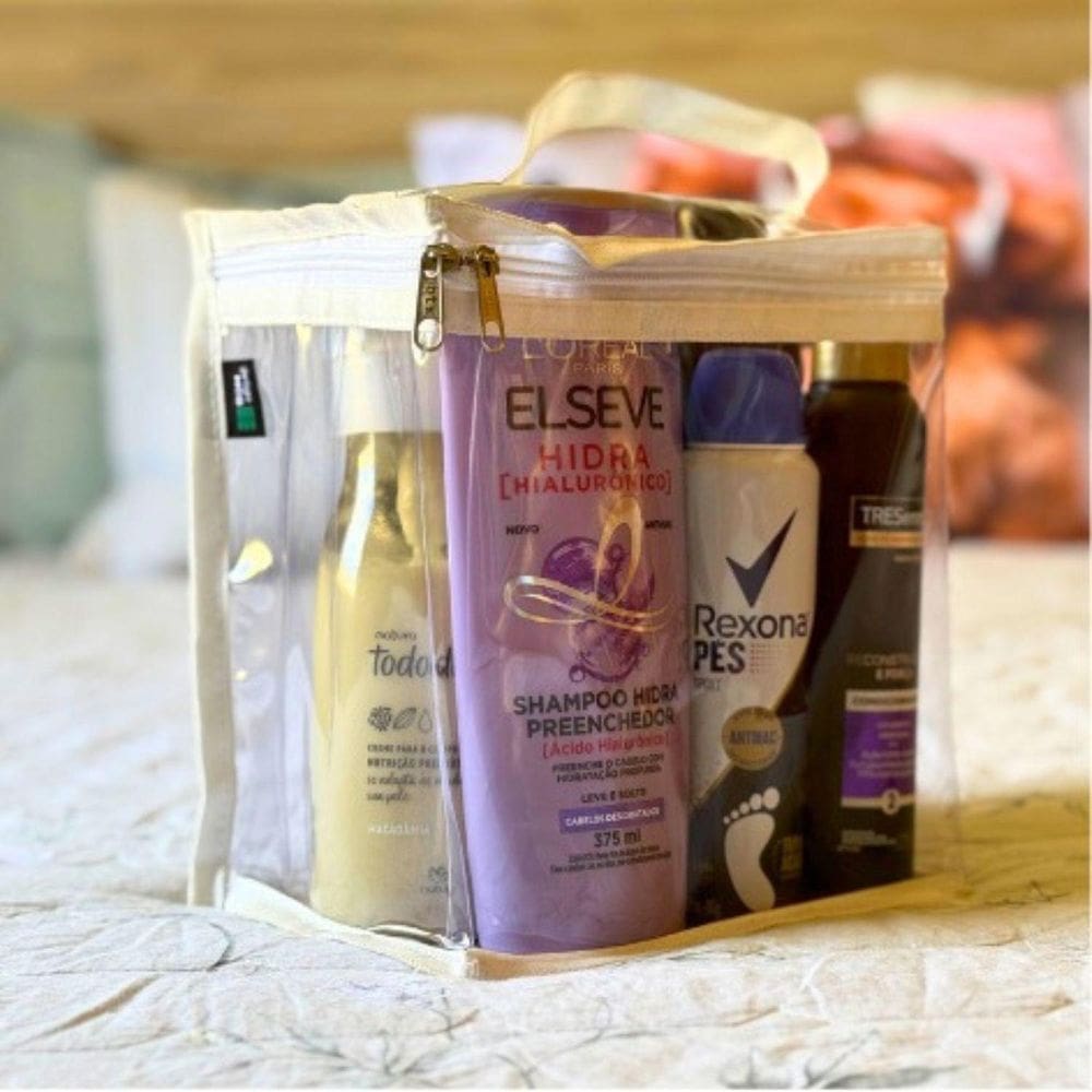 Kit 2 Und Porta Shampoo Necéssarie Organizadora Transparente
