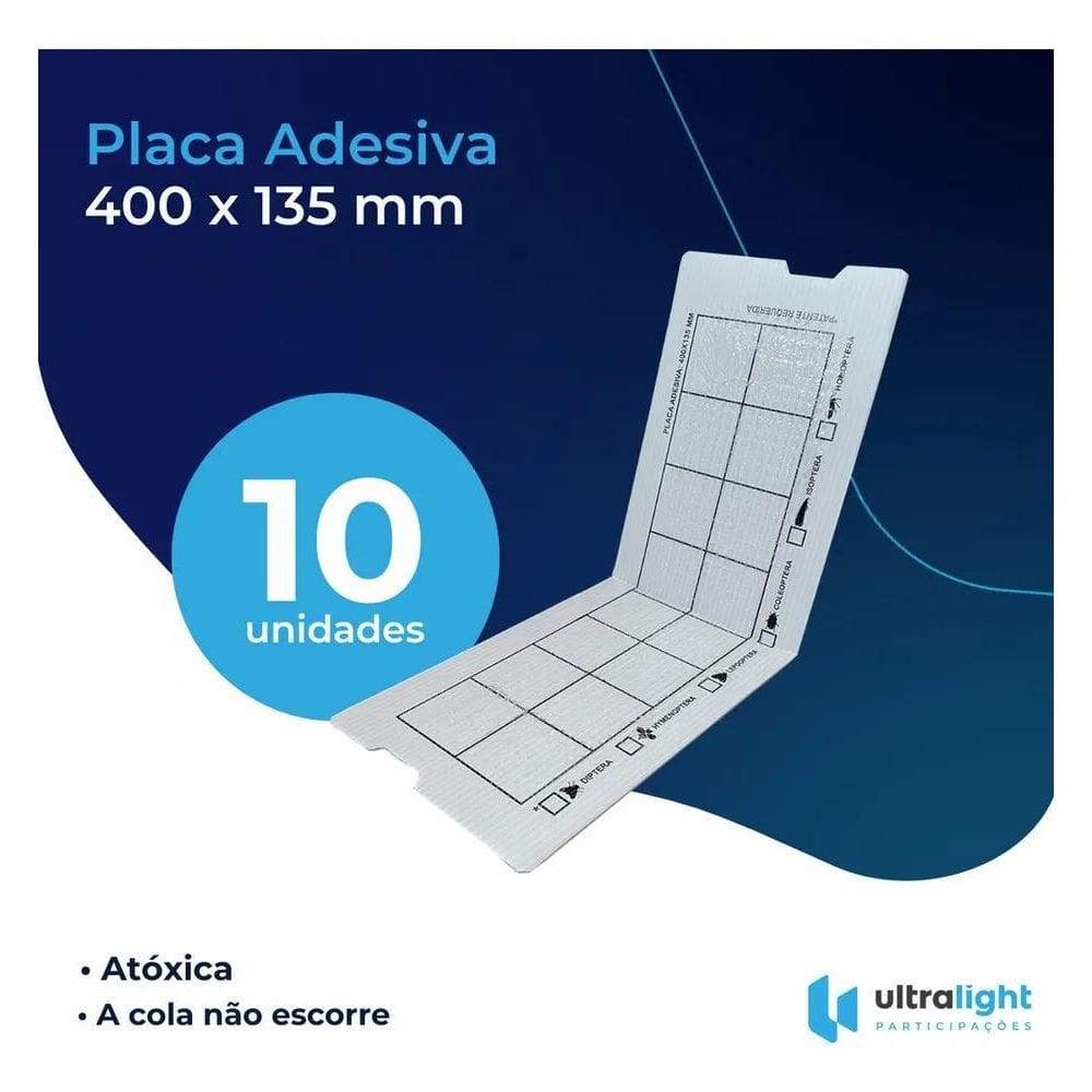 10 Pçs - Refil 400X135 Mm Armadilha Pega Mata Mosca Mosquito