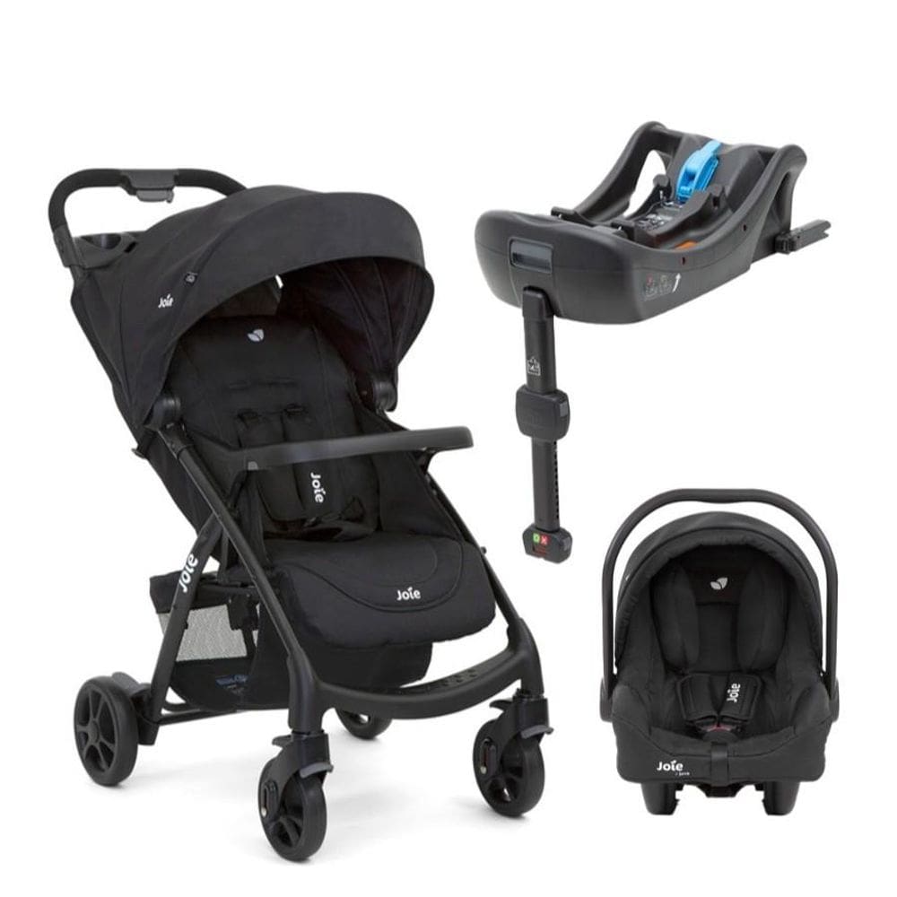 Travel System Joie Muze Com Bebê Conforto Juva E Base Isofix Preto Coal
