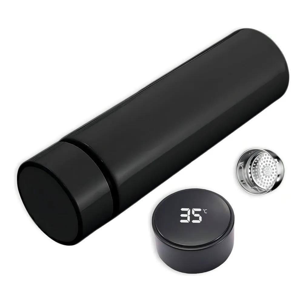 2X Garrafa Térmica Inox Termômetro Visor Led Tampa Vácuo 500