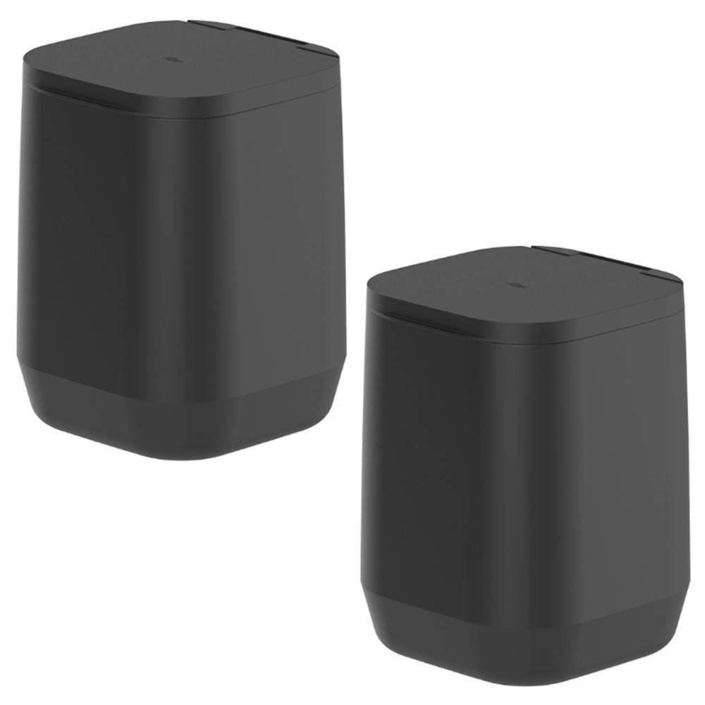 Kit 2X Lixeira Banheiro Cozinha Colante Ou Preto - 6L