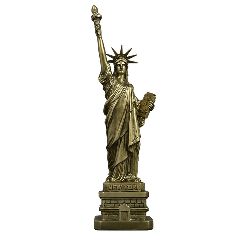 Estatueta da Estátua da Liberdade, resina dourada de 38 cm, New York Monu