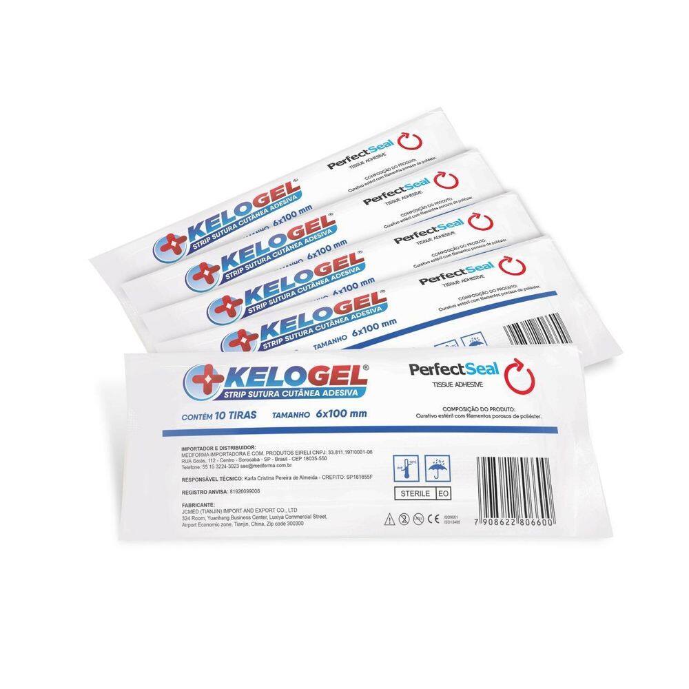 Sutura Cutânea Ponto Kelogel Strip 6Mmx100Mm 50Un