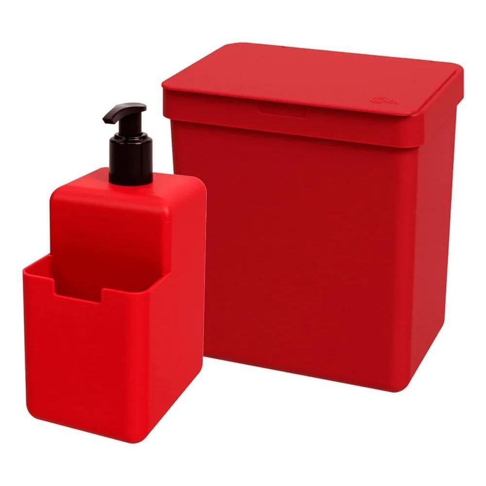 10X Kit Com Dispenser 500Ml E Lixeira De Pia 2,5 L Single C