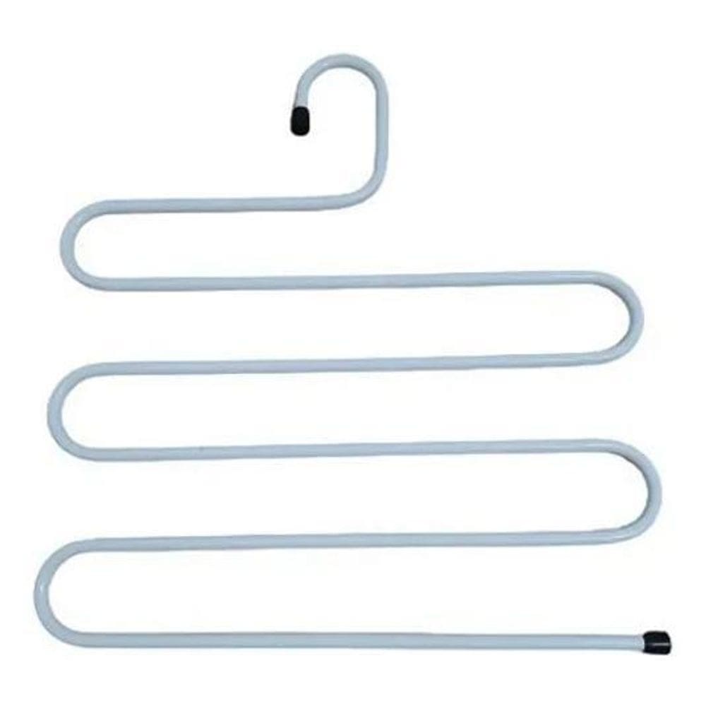 2X Cabide Para Calça Bermuda Saia Em Metal 5 Divisórias Unid