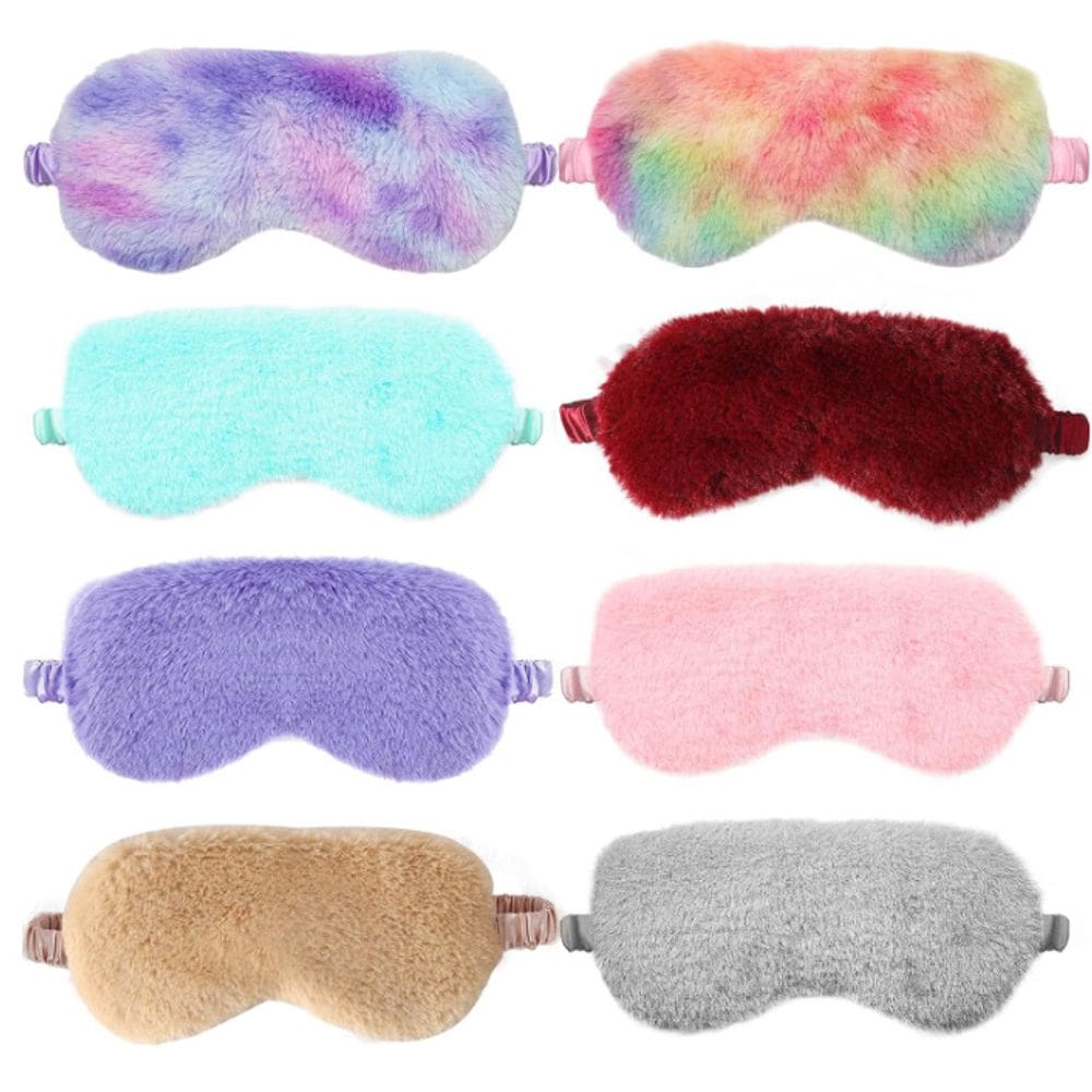 Conjunto de máscaras de dormir Soft Plush, 8 peças de gradiente colorido