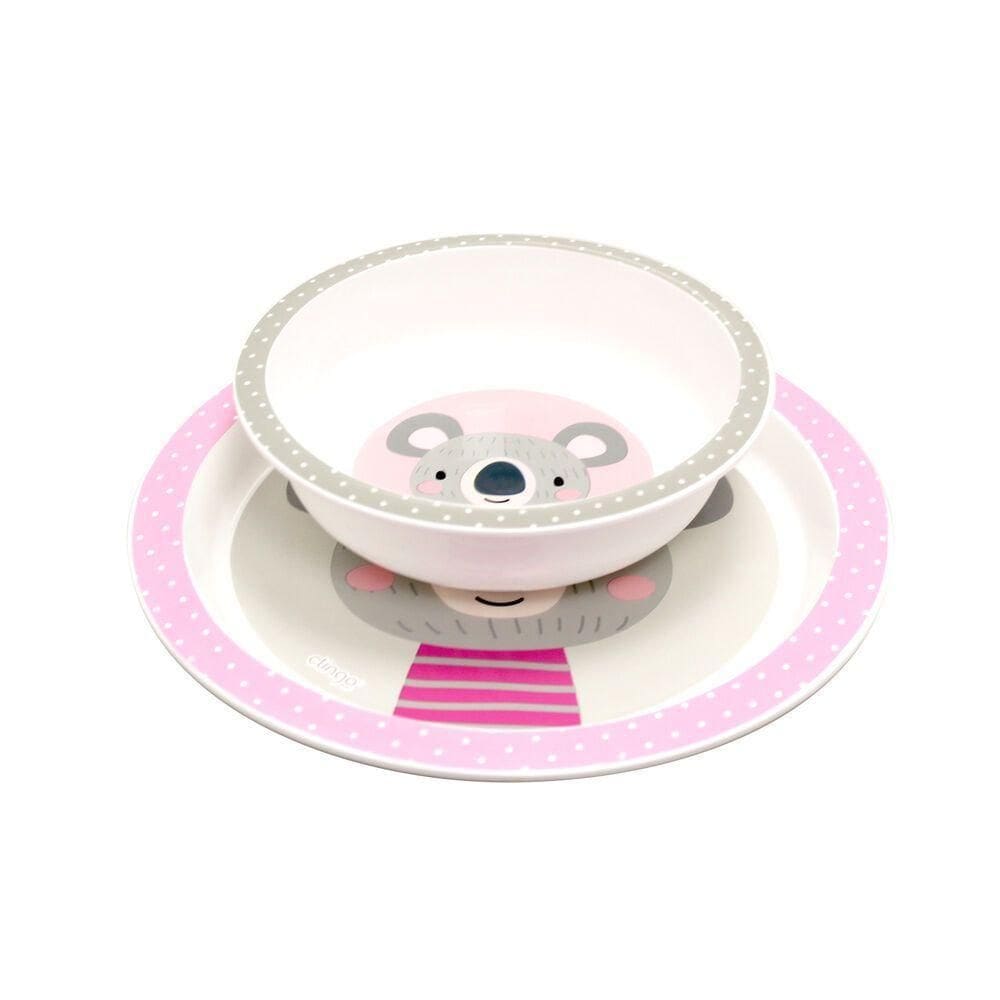 Divertido Conjunto De Prato E Tigela Coala Com Ventosa Para Refeições De Crianças