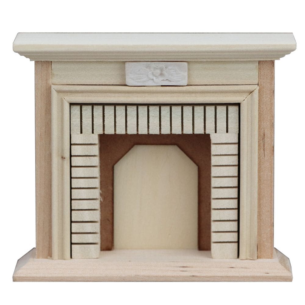 Lareira de casa de bonecas em miniatura em madeira em escala 1:12 DIY Unfinis