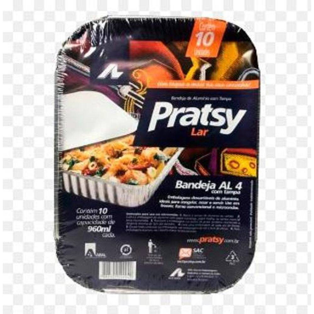 Bandeja De Alumínio Com Tampa 960Ml - Kit 10 Unidades