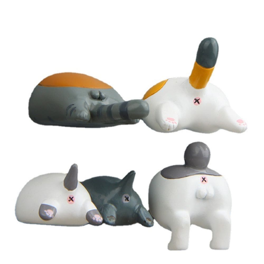 Ímãs de geladeira Cute Cat Butt 3D Resin Animal 4 unidades