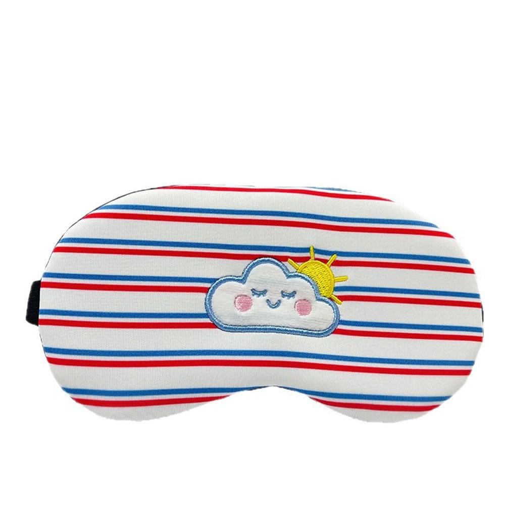 Máscara de dormir listrada em poliéster macio com design de nuvem para dormir
