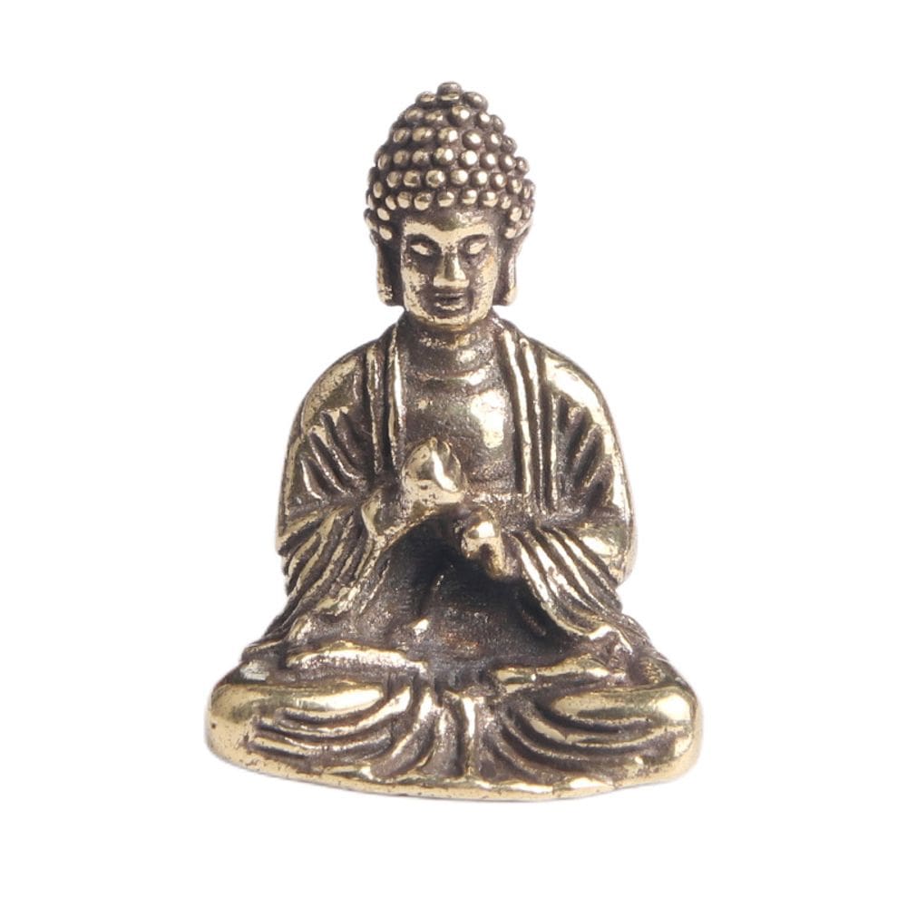 Chaveiro Estátua antiga de Buda de latão Shakyamuni B de 0,8 polegadas
