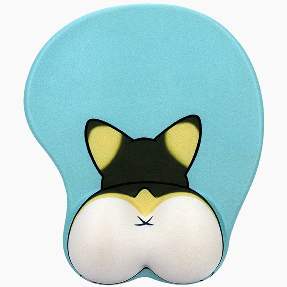 Mouse pad com design fofo para cães Corgi com apoio de pulso em espuma viscoelástica