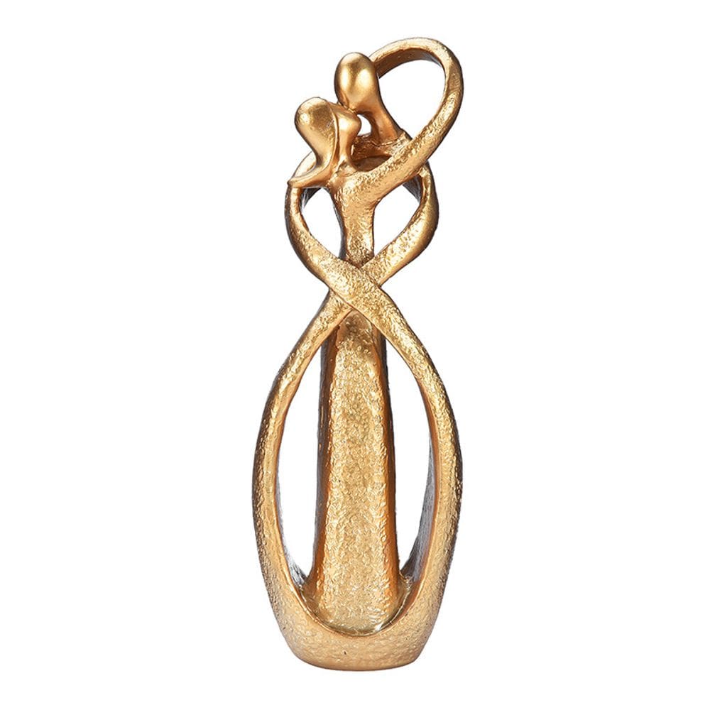 Escultura: figura abstrata de casal, resina moderna, 23 cm