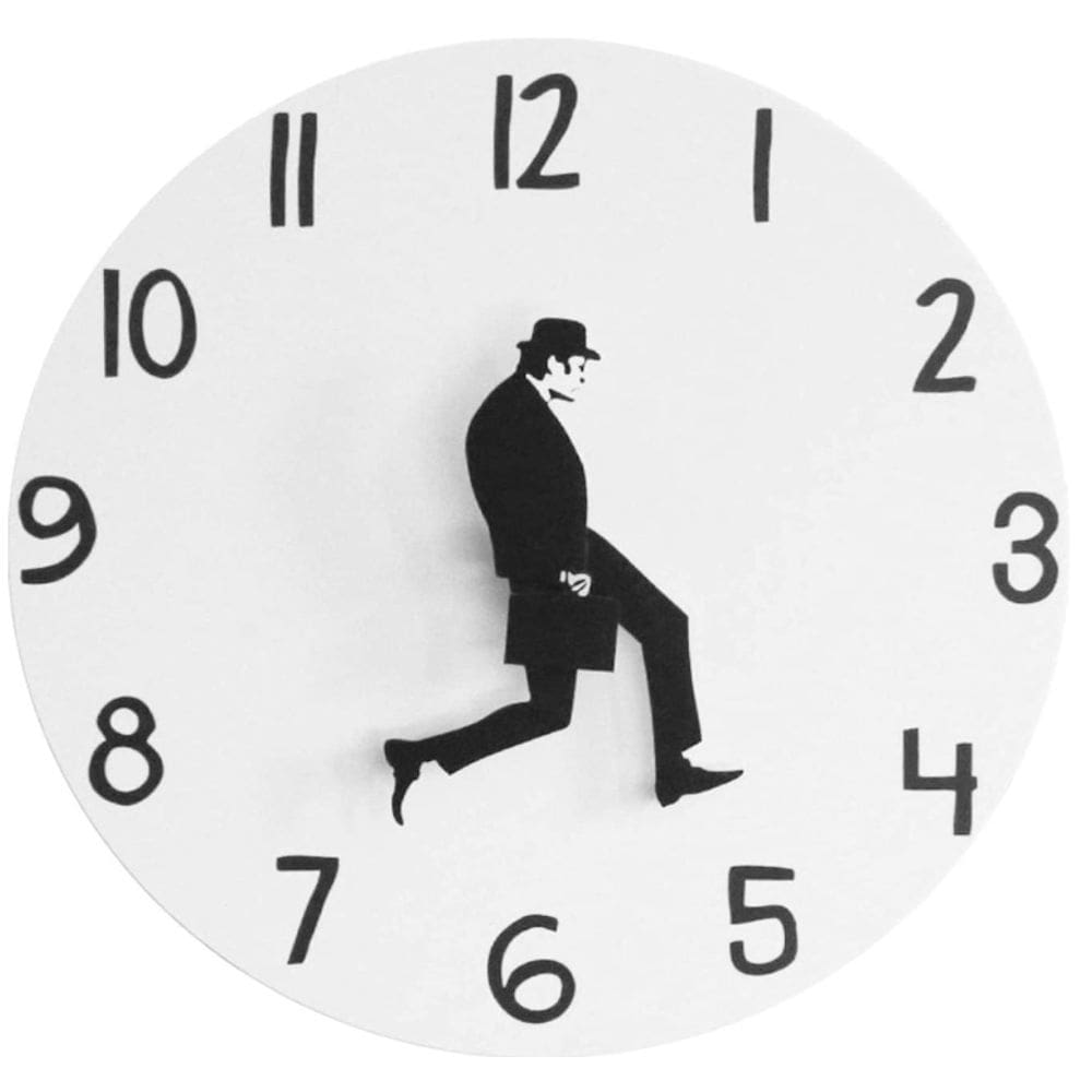 Relógio de parede Ministry of Silly Walks Non-Ticking de 12 polegadas