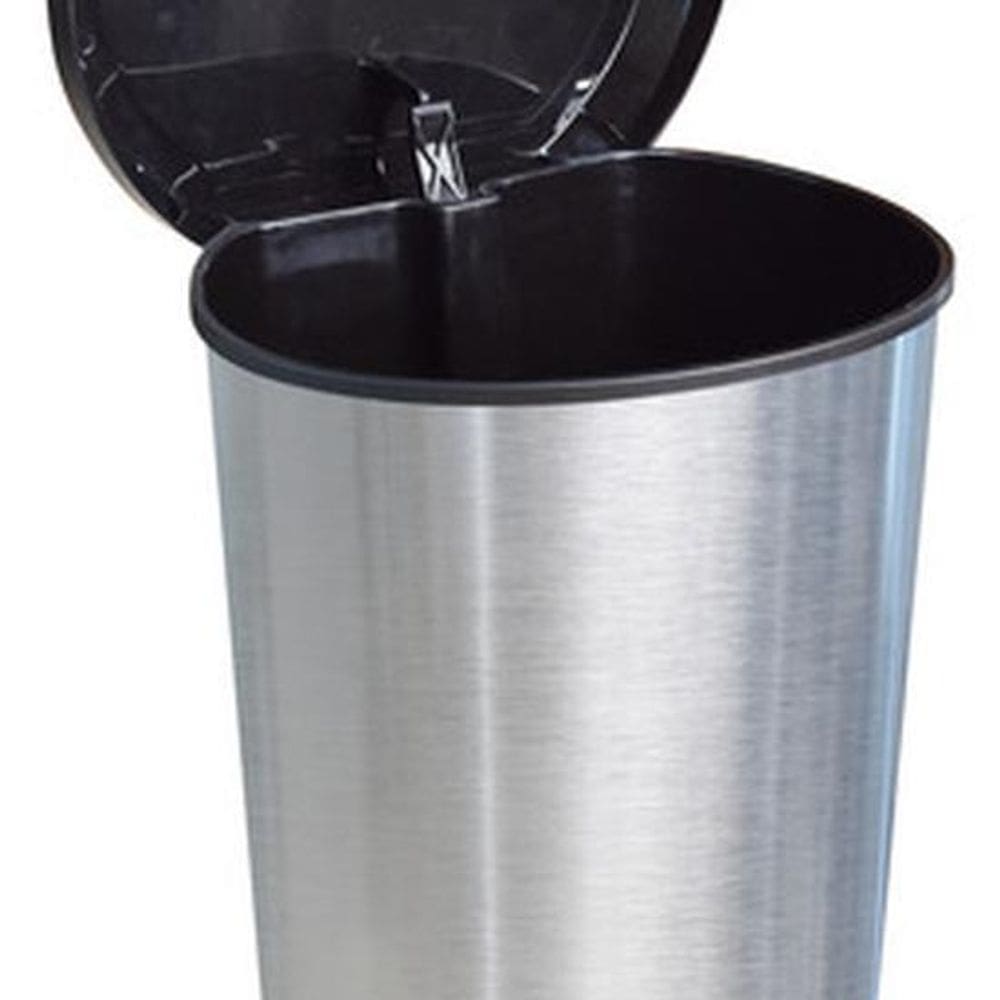 Lixeira De Piso Oval Inox Com Pedal 10L 38X20X25Cm