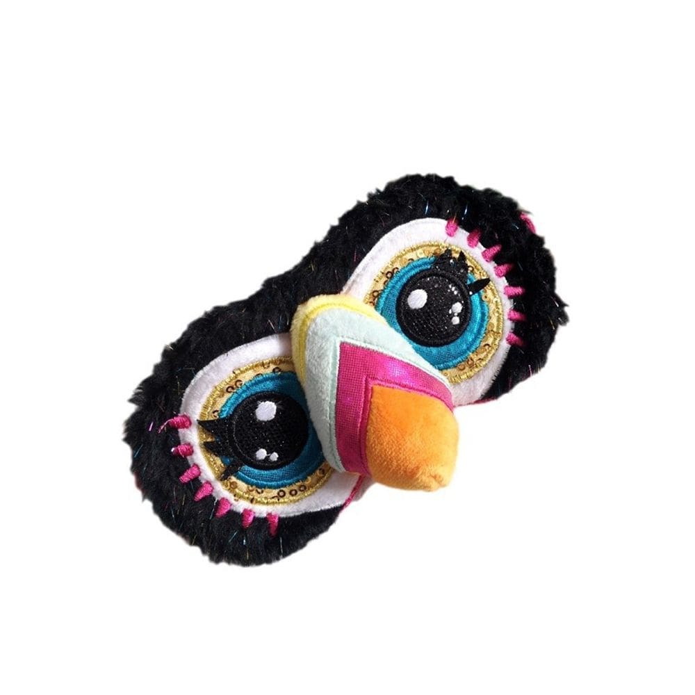 Máscara de dormir Cute Toucan de poliéster de pelúcia para crianças e adultos