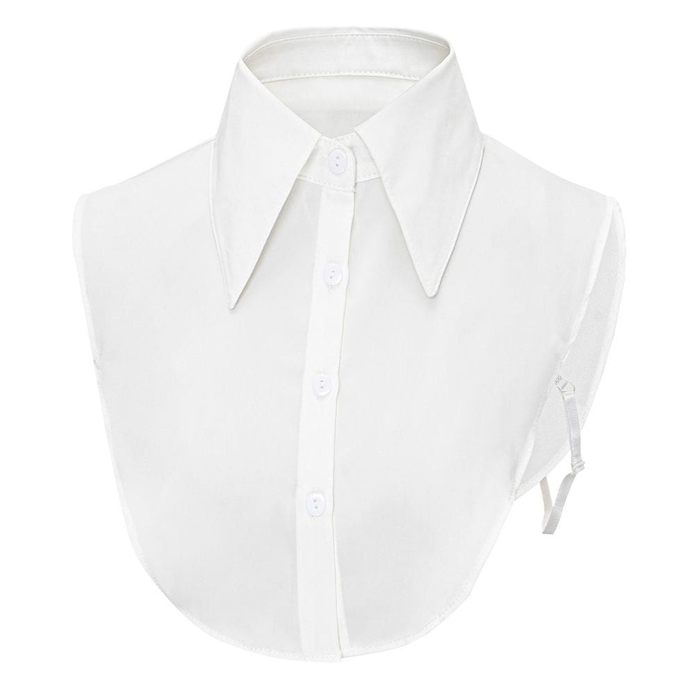 Coleira falsa genérica, design pontiagudo clássico, chiffon, branco