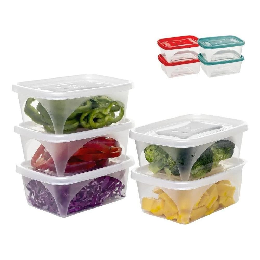 2X Conjunto 10 Pote Liso Retangular 750Ml Multiuso Transpare