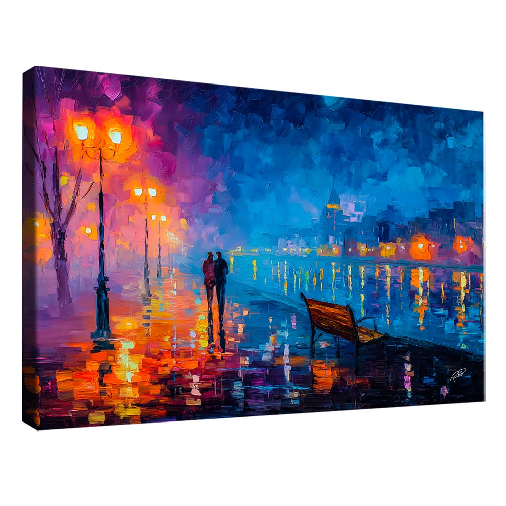 Quadro Decorativo Pintura Colorida de Casal