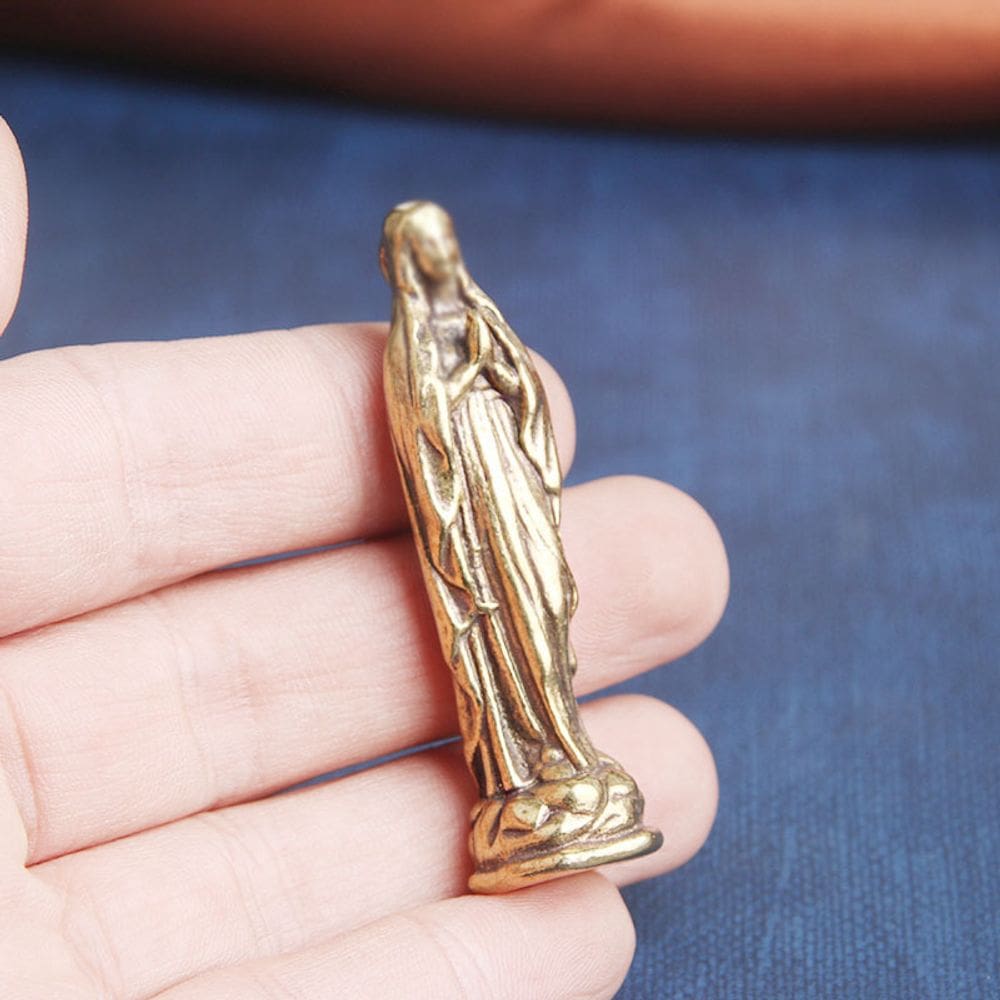 Estátuas, estatuetas, escultura, ornamento, vintage, latão, Madonna