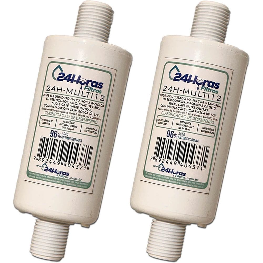 Kit 2 Filtro Purificador Água Universal Rosca 1/2 Refil