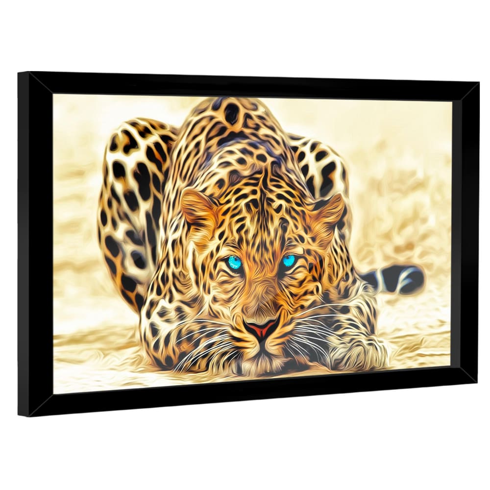 Quadro Decorativo Leopardo Olhos Azuis