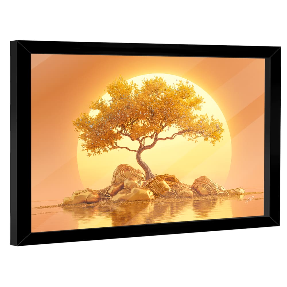 Quadro Decorativo Árvore da Vida Pôr do Sol